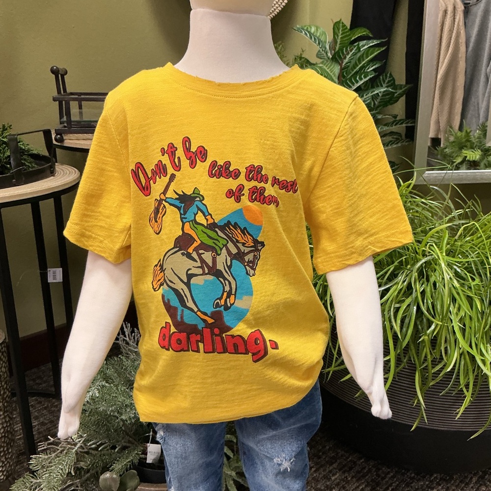 Vibrant Yellow Kids' T-Shirt with Graphic Design